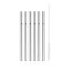 Barzubehör|WMF Baric Trinkhalm-Set Cromargan®, 18 cm, 6-teilig plus mit Reinigungsbürste