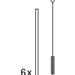 Barzubehör|WMF Baric Trinkhalm-Set Cromargan®, 18 cm, 6-teilig plus mit Reinigungsbürste