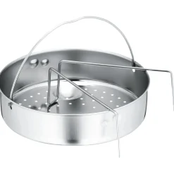 Zubehör Töpfe|WMF Dampfgareinsatz mit Griff und Untersetzer für Schnellkochtöpfe, 22 cm