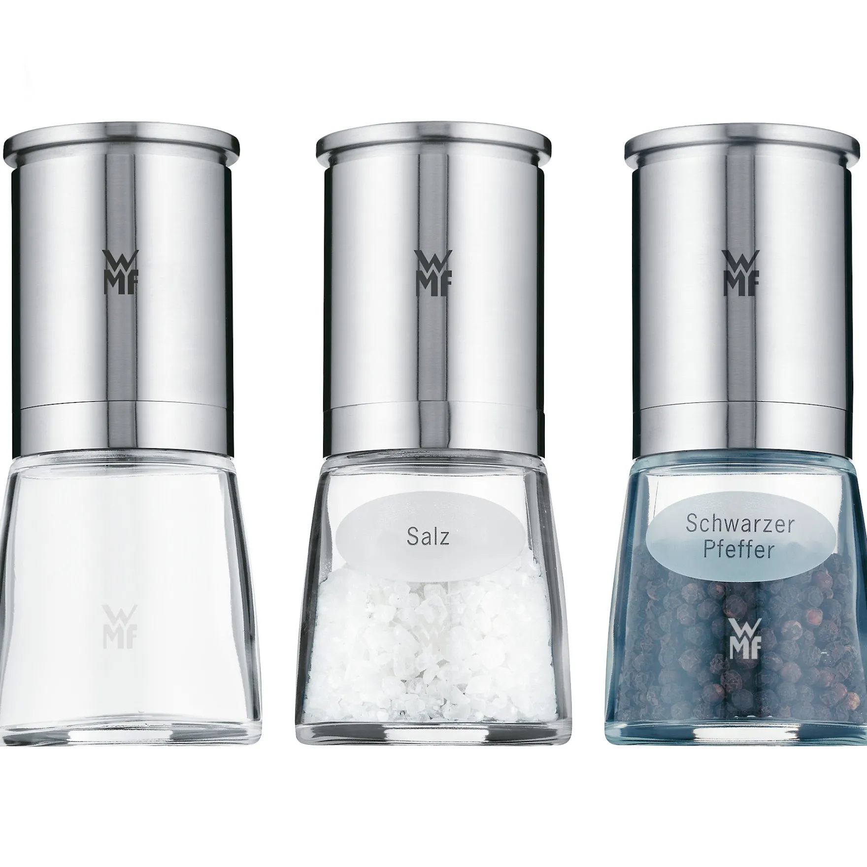 Salz- & Pfeffermühlen|Gewürzmühlen|WMF De Luxe Gewürzmühlen-Set, 3-teilig