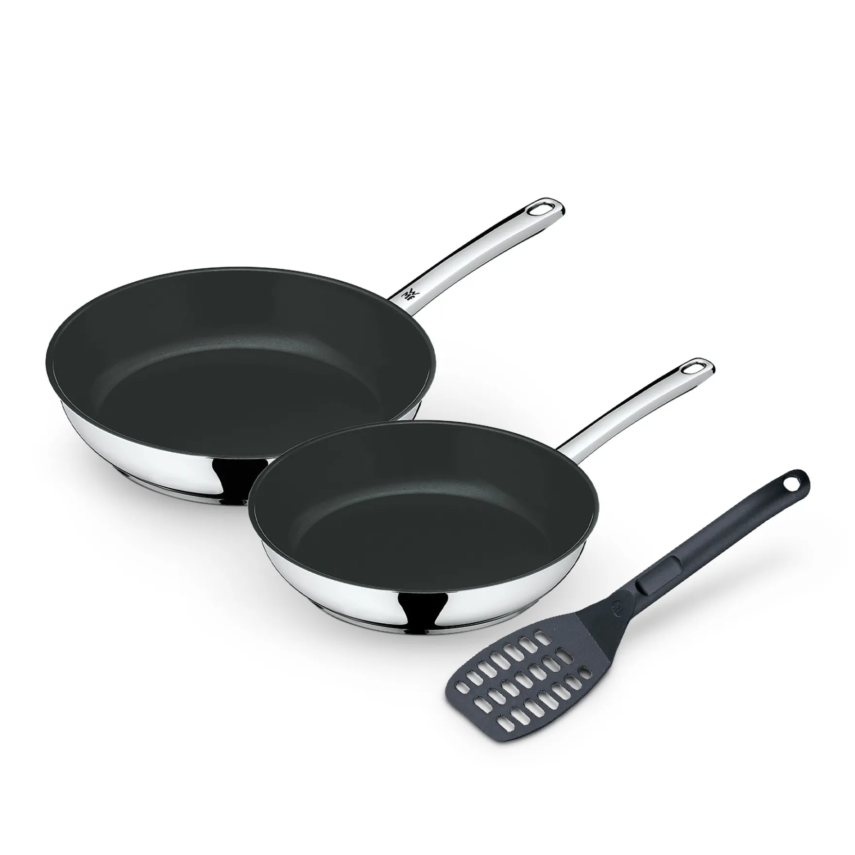 Küchenutensilien|Induktionspfannen|WMF Devil Bratpfannen-Set, 3-teilig, 24 cm + 28 cm + Pfannenwender