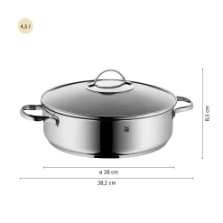 Schmorpfannen|Pfannen Mit Deckel|WMF Devil Servier-Schmorpfanne mit Glasdeckel, 28 cm