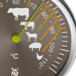Bräter & Schmortöpfe|WMF Extrabräter mit Metalldeckel, Drahteinsatz und Fleischthermometer