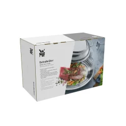 Bräter & Schmortöpfe|WMF Extrabräter mit Metalldeckel, Drahteinsatz und Fleischthermometer