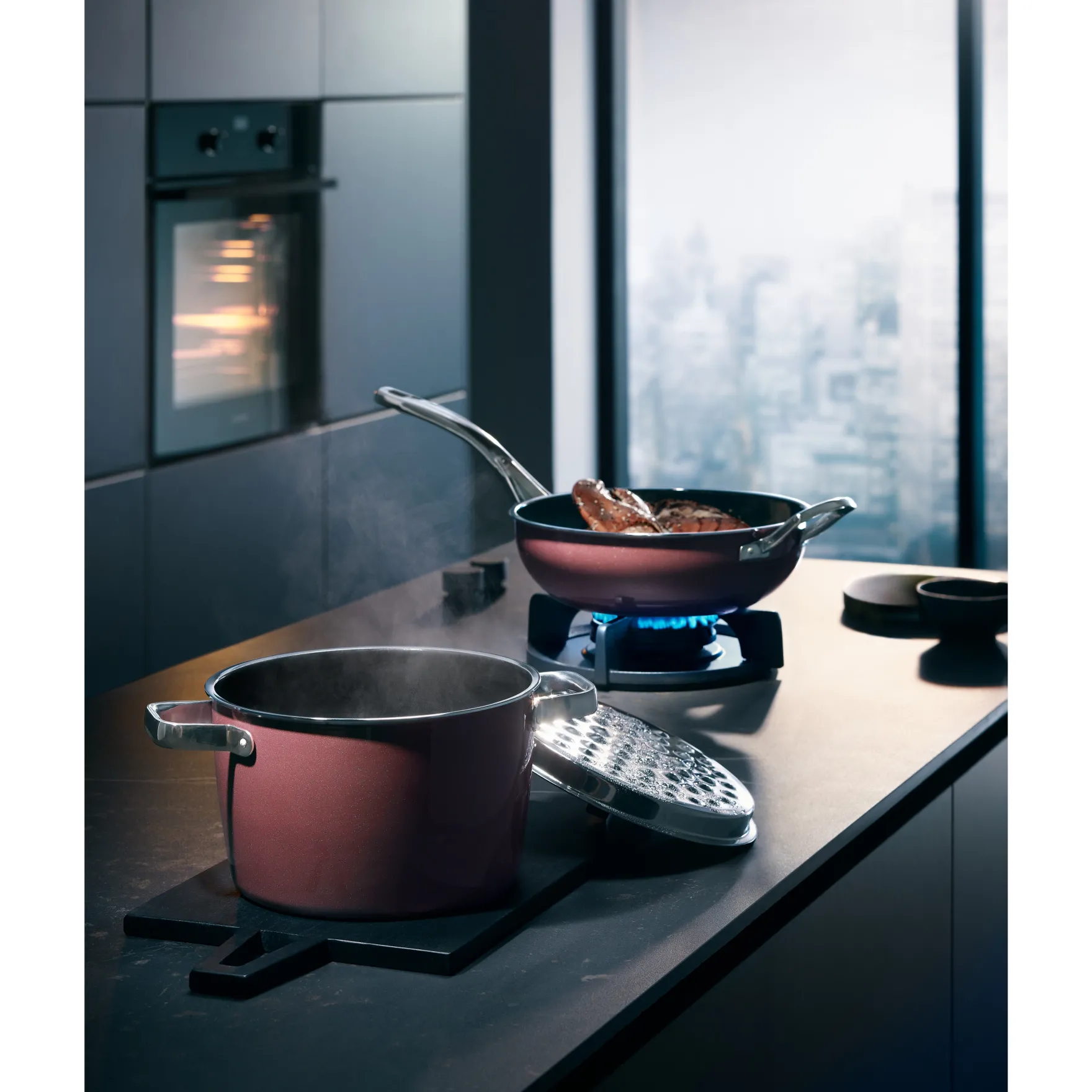 Bratentöpfe|WMF Fusiontec Aromatic Bratentopf, 22 cm, Rose Quartz