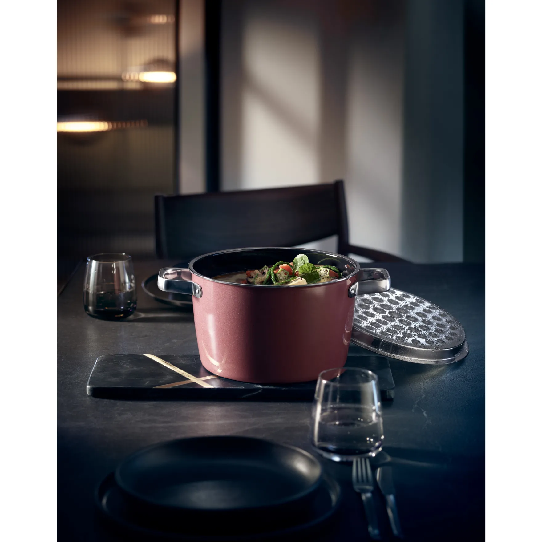 Bratentöpfe|WMF Fusiontec Aromatic Bratentopf, 22 cm, Rose Quartz