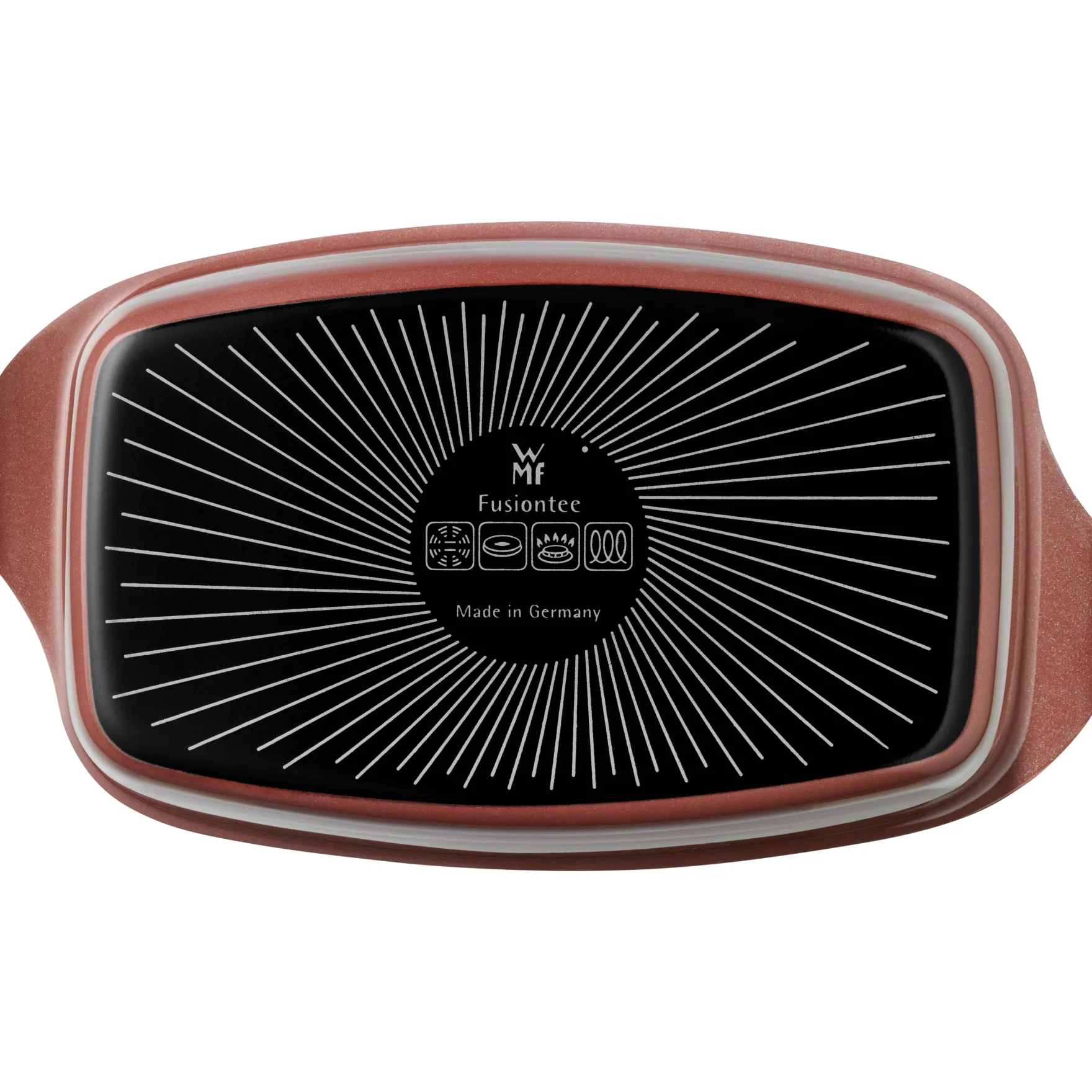 Bräter & Schmortöpfe|WMF Fusiontec Mineral Bräter mit Glasdeckel, rechteckig, 32 x 21 cm, Rose Quartz