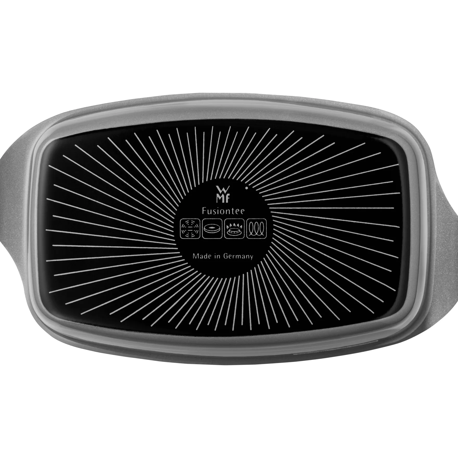 Bräter & Schmortöpfe|WMF Fusiontec Mineral Bräter mit Glasdeckel, rechteckig, 32 x 21 cm, Platinum