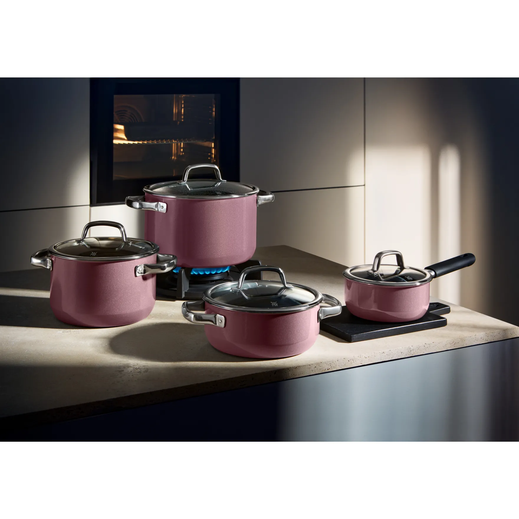 Kochtöpfe|Induktionstöpfe|WMF Fusiontec Mineral Multi-Topf mit Glasdeckel, 22 cm, Rose Quartz