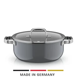 Induktionstöpfe|WMF Fusiontec Mineral Pro, Bratentopf mit Decke, 24 cm, Platinum