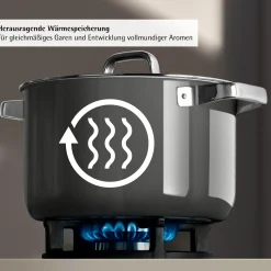 Induktionstöpfe|WMF Fusiontec Mineral Pro, Bratentopf mit Decke, 24 cm, Platinum