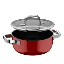 Bratentöpfe|WMF Fusiontec Mineral Pro, Bratentopf mit Deckel, 20 cm, Passion Red