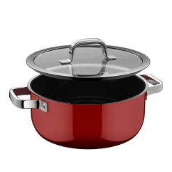 Induktionstöpfe|WMF Fusiontec Mineral Pro, Bratentopf mit Deckel, 24 cm, Passion Red