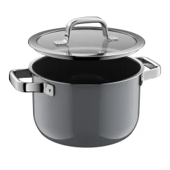 Kochtöpfe|Induktionstöpfe|WMF Fusiontec Mineral Pro, Kochtopf mit Deckel, 20 cm, Platinum