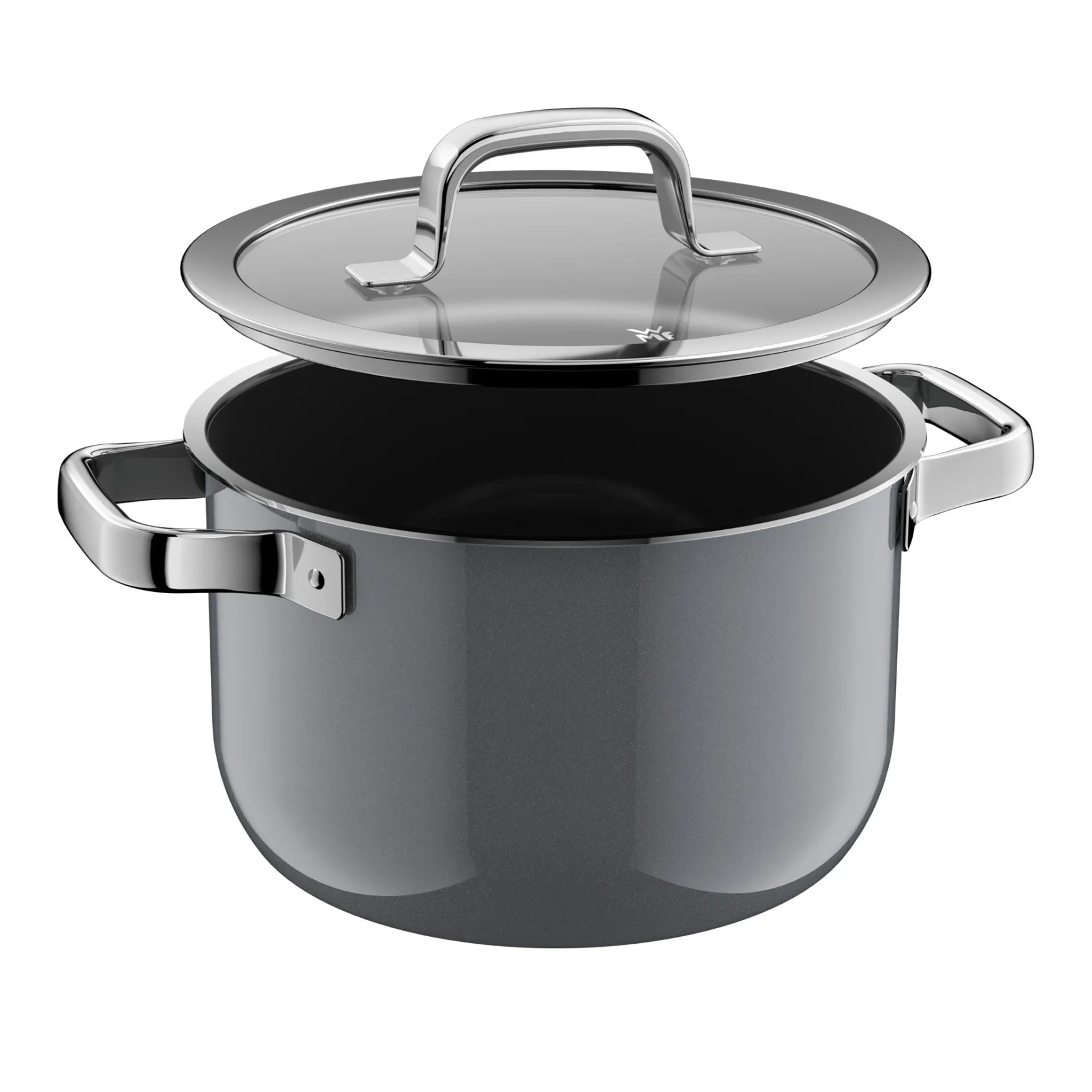 Kochtöpfe|Induktionstöpfe|WMF Fusiontec Mineral Pro, Kochtopf mit Deckel, 20 cm, Platinum