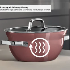 Induktionstöpfe|Kochtöpfe|WMF Fusiontec Mineral Pro, Kochschüssel mit Deckel, 20 cm, Rose Quartz