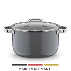Kochtöpfe|Induktionstöpfe|WMF Fusiontec Mineral Pro, Kochtopf mit Deckel, 24 cm, Platinum