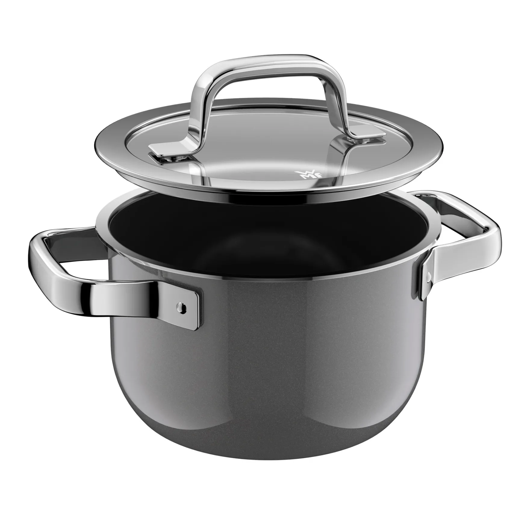 Kochtöpfe|Induktionstöpfe|WMF Fusiontec Mineral Pro, Kochtopf mit Deckel, 16 cm, Platinum