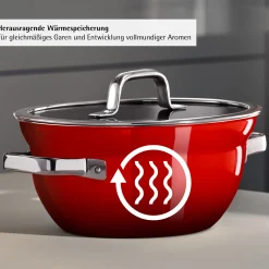 Kochtöpfe|Induktionstöpfe|WMF Fusiontec Mineral Pro, Kochschüssel mit Deckel, 20 cm, Passion Red