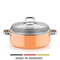 Induktionstöpfe|WMF Fusiontec Mineral Pro, Schmortopf mit Deckel, 28 cm, Papaya Orange