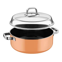 Induktionstöpfe|WMF Fusiontec Mineral Pro, Schmortopf mit Deckel, 28 cm, Papaya Orange