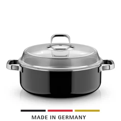 Induktionstöpfe|Induktionspfannen|WMF Fusiontec Mineral Pro, Schmortopf mit Deckel, 28 cm, Black