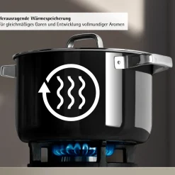 Induktionstöpfe|Induktionspfannen|WMF Fusiontec Mineral Pro, Schmortopf mit Deckel, 28 cm, Black