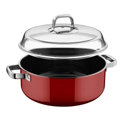 Induktionstöpfe|WMF Fusiontec Mineral Pro, Schmortopf mit Deckel, 28 cm, Passion Red