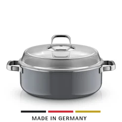 Induktionstöpfe|WMF Fusiontec Mineral Pro, Schmortopf mit Deckel, 28 cm, Platinum