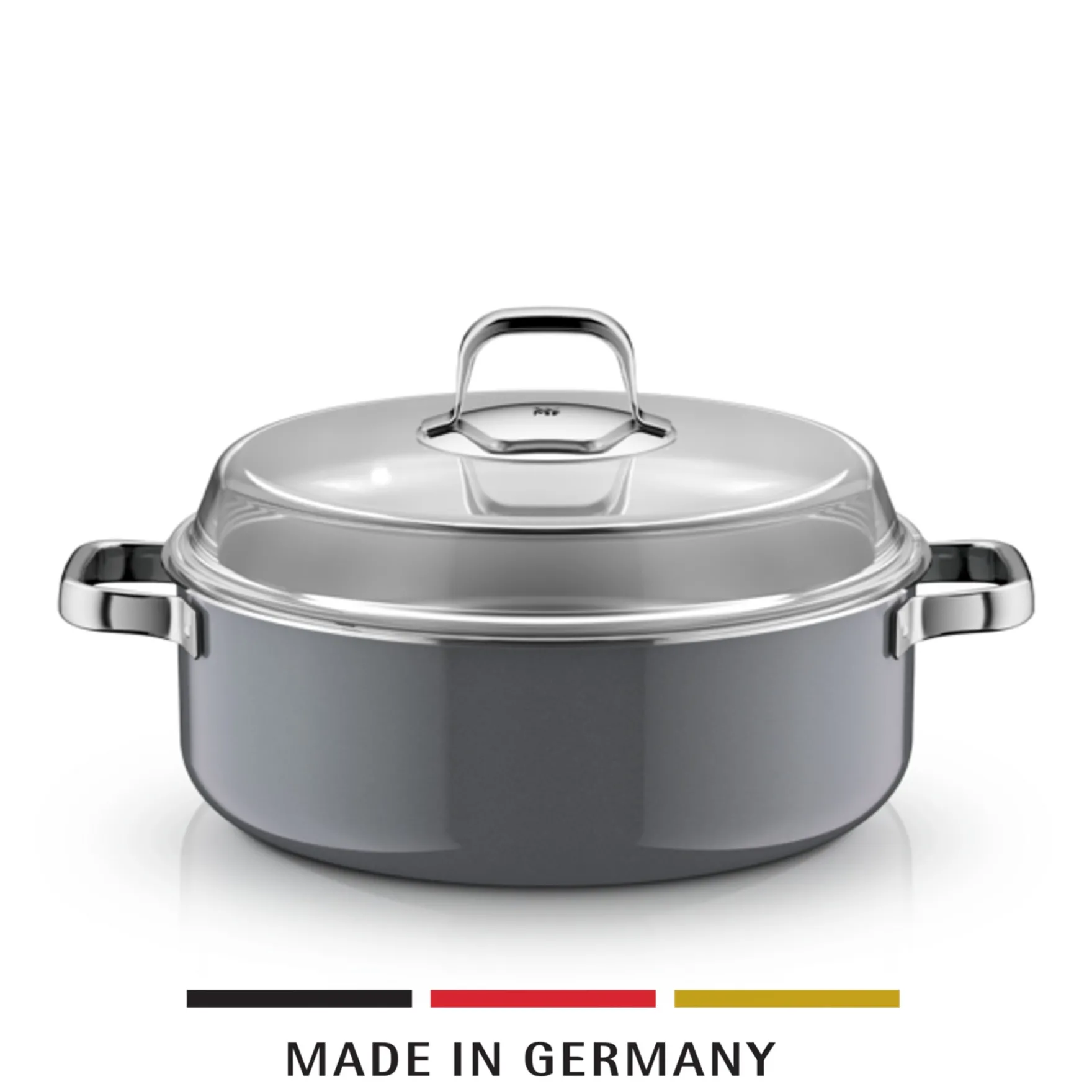 Induktionstöpfe|WMF Fusiontec Mineral Pro, Schmortopf mit Deckel, 28 cm, Platinum