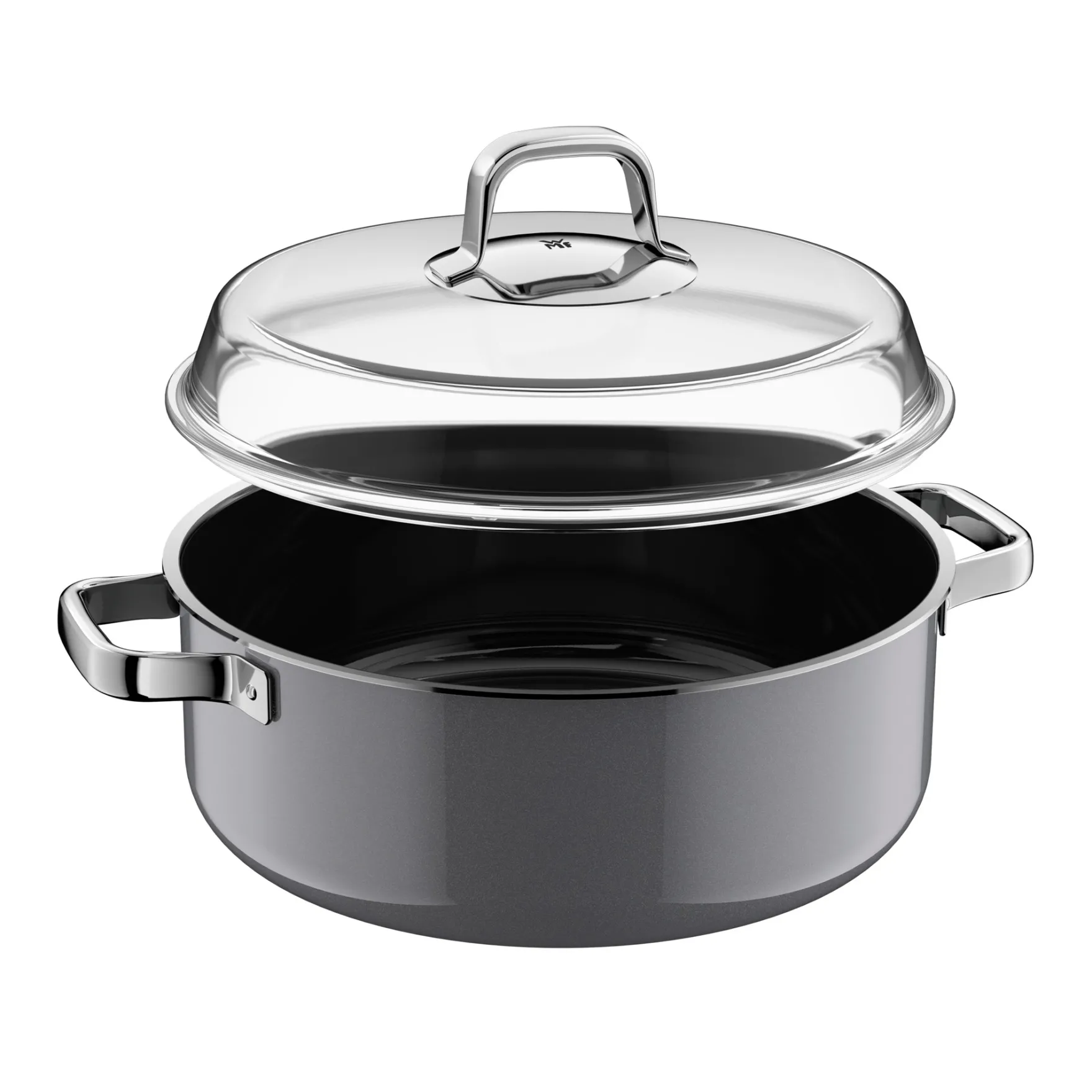 Induktionstöpfe|WMF Fusiontec Mineral Pro, Schmortopf mit Deckel, 28 cm, Platinum