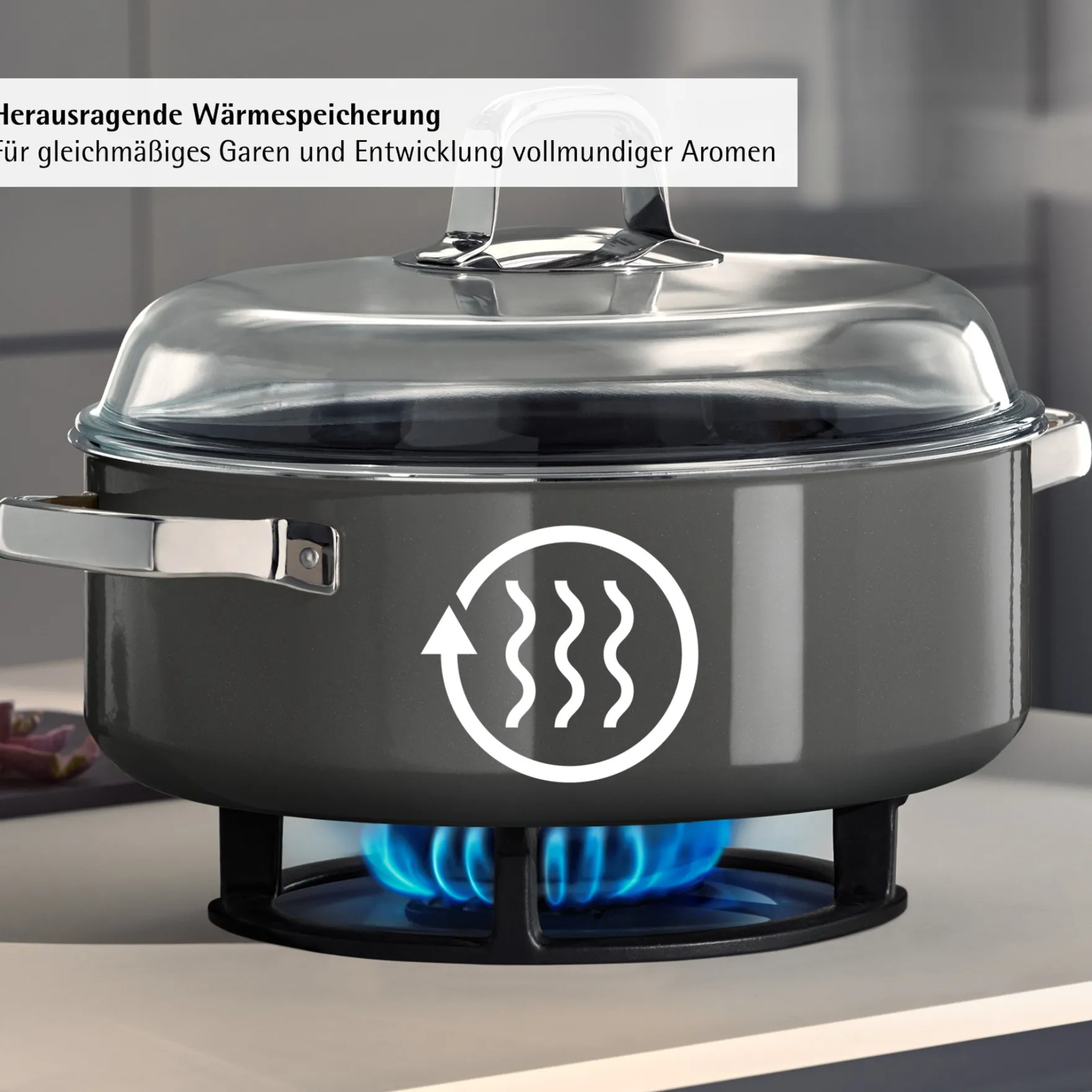 Induktionstöpfe|WMF Fusiontec Mineral Pro, Schmortopf mit Deckel, 28 cm, Platinum