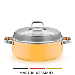 Induktionstöpfe|WMF Fusiontec Mineral Pro, Schmortopf mit Deckel, 28 cm, Mango Yellow