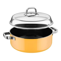 Induktionstöpfe|WMF Fusiontec Mineral Pro, Schmortopf mit Deckel, 28 cm, Mango Yellow