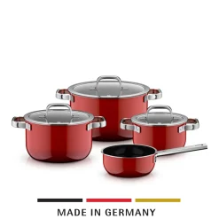 Topfsets|WMF Fusiontec Mineral Pro, Topf-Set, 4-teilig, Passion Red
