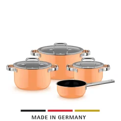 Topfsets|WMF Fusiontec Mineral Pro, Topf-Set, 4-teilig, Papaya Orange