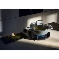 Schmorpfannen|Pfannen Mit Deckel|WMF Fusiontec Mineral Schmorpfanne mit Glasdeckel, 24 cm, Platinum