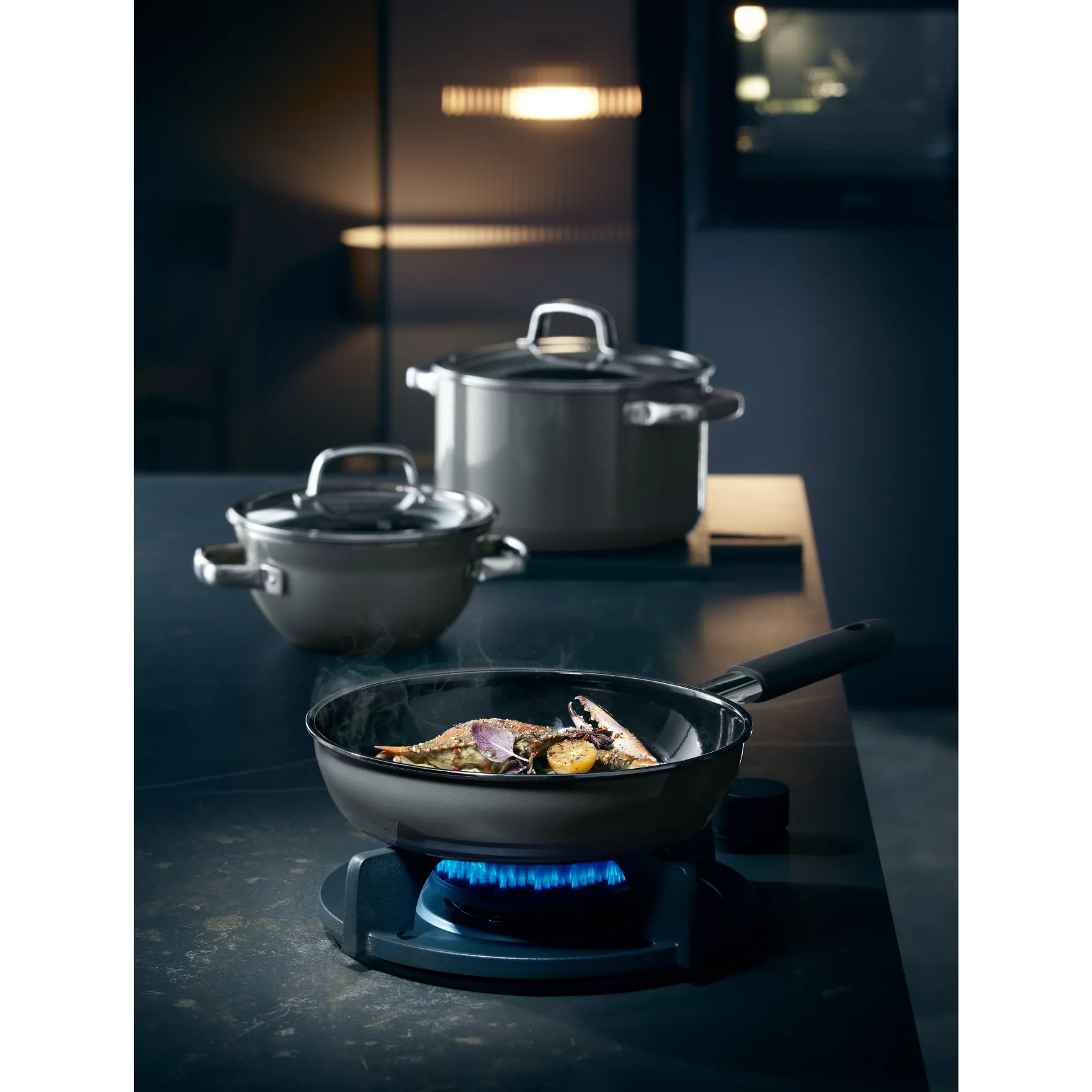 Bratpfannen|WMF Fusiontec Mineral Stielpfanne, 24 cm, Platinum