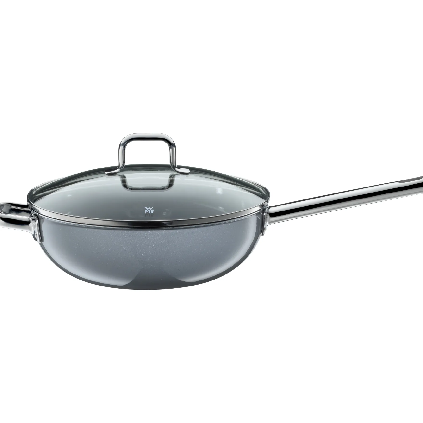 Woks|WMF Fusiontec Mineral Wok mit Glasdeckel, 28 cm, Platinum