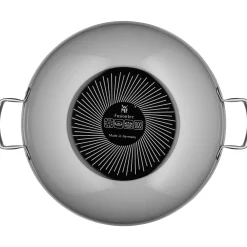 Woks|Pfannen Mit Deckel|WMF Fusiontec Mineral Wok mit Glasdeckel, 36 cm, Platinum