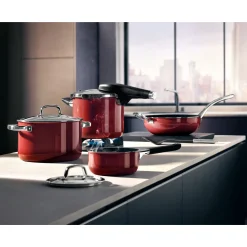 Schnellkochtöpfe|Induktionstöpfe|WMF Fusiontec Perfect Premium Schnellkochtopf, 22 cm, 6,5 l Red