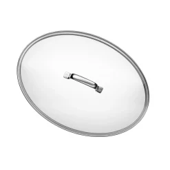 Pfannen Mit Deckel|Induktionspfannen|WMF Gourmet-/Fischpfanne mit Glasdeckel, oval, 38 x 26 cm
