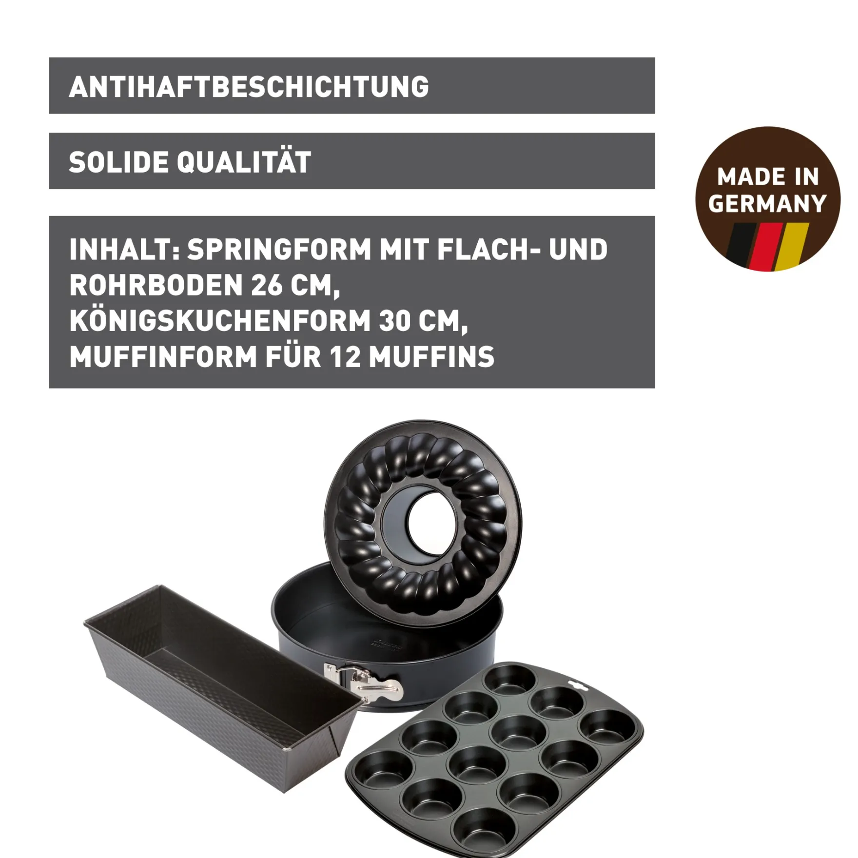 Backformen|WMF KAISER Classic Backformen-Set, 4-teilig