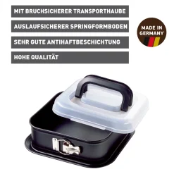 Backformen|WMF KAISER Inspiration Springform quadratisch mit Transporthaube, 24 x 24 cm