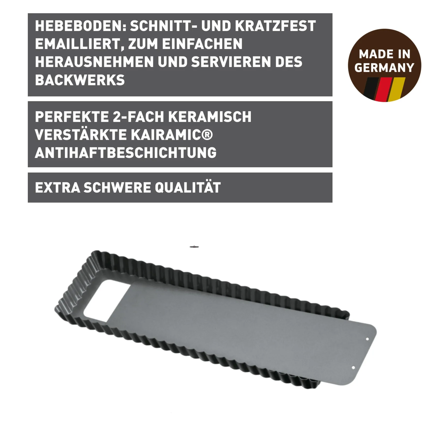 Backformen|WMF KAISER La Forme Plus Tarte- und Quicheform mit Hebeboden, rechteckig, 35 x 13 cm