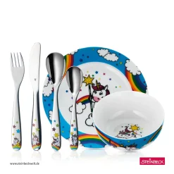 Teller|Kindergeschirr|WMF Kindergeschirr-Set Einhorn, 6-teilig