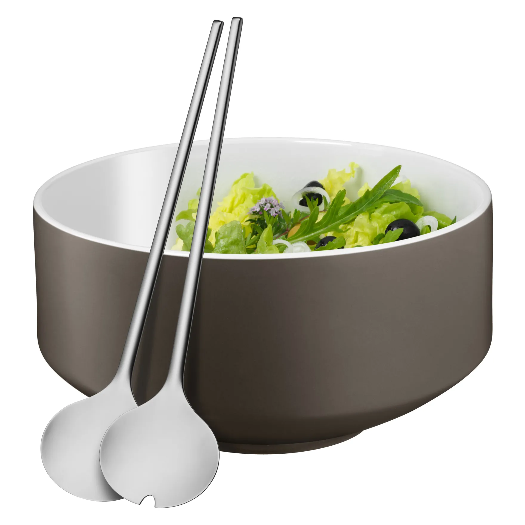 Schüsseln|Servierbestecke|WMF Moto Salat-Set, 3-teilig, lavagrau