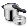 Schnellkochtöpfe|Induktionstöpfe|WMF Perfect Plus One Pot Schnellkochtopf mit Dampfgareinsatz, 22 cm, 6,5 Liter