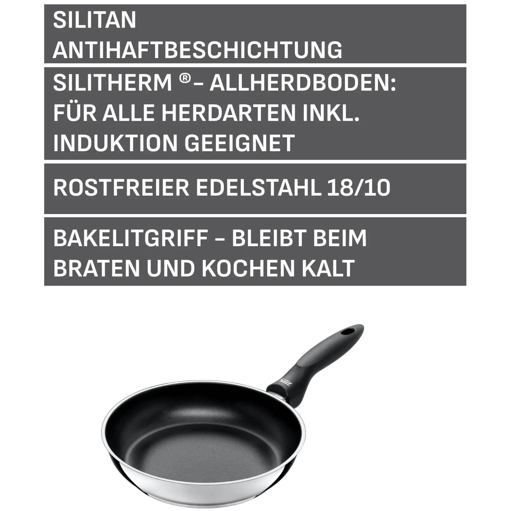 Induktionspfannen|Bratpfannen|WMF Silit Domus Stielpfanne, 24 cm