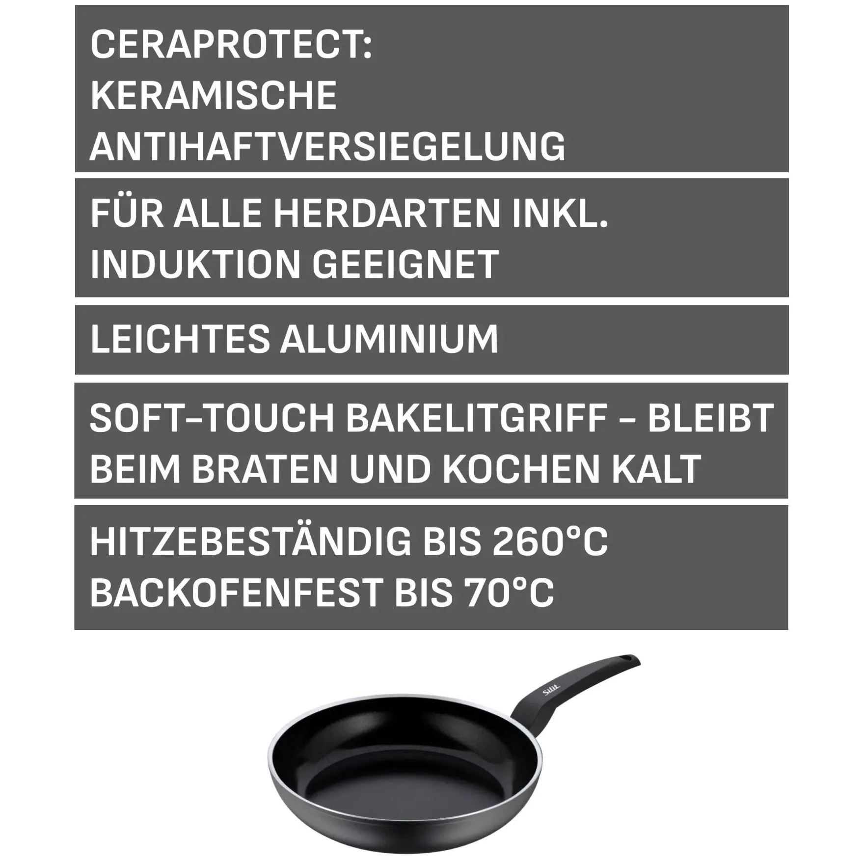 Induktionspfannen|Bratpfannen|WMF Silit Messino Stielpfanne, 28 cm